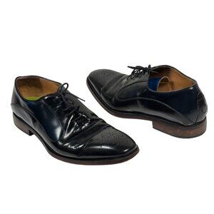 OLIVER SWEENEY Black Blue‎ Sissa Oxford Shoe Men’s Size UK 9 US 10 Made in ITALY